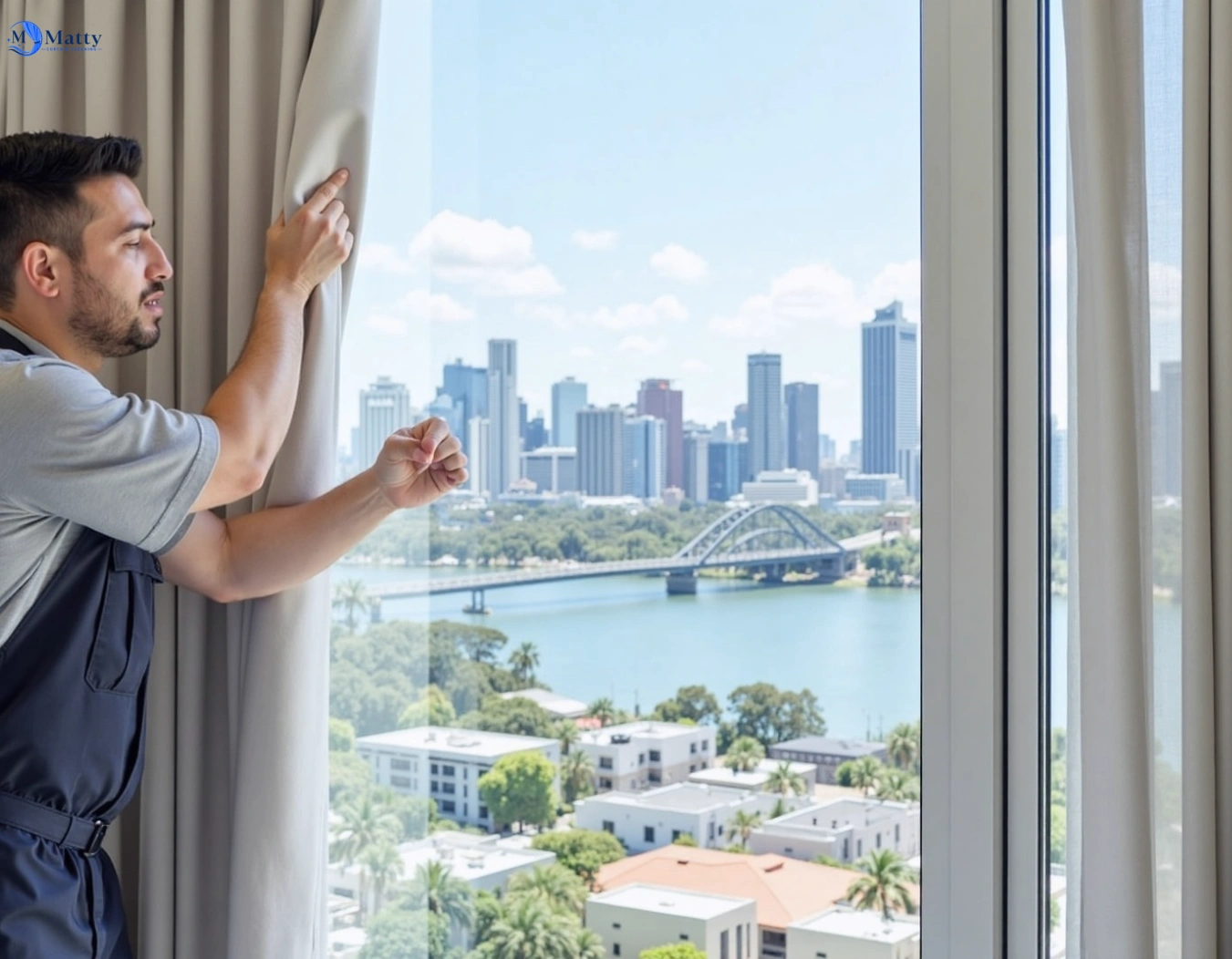 Professional curtain steam cleaning service marsden QLD by Matty Curtain Cleaning